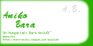 aniko bara business card